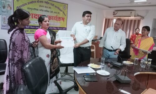 दीनदयाल अंत्योदय योजना राष्ट्रीय शहरी आजीविका मिशन अंतर्गत बिलासपुर के स्वयं सहायता समूह से चयनित सीआरपी को दिया गया प्रशिक्षण