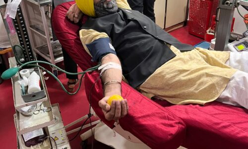 डॉ. भीमराव अंबेडकर जयंती के अवसर जसबीर ने किया रक्तदान