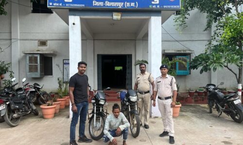 चोरी के मोटर सायकल में सैर करते आदतन चोर को रतनपुर पुलिस ने किया गिरफतार